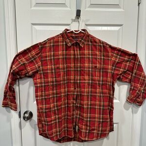 Abercrombie & Fitch Red and Green Plaid Men's Shirt